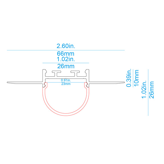 DW26A Plaster-in LED Profile