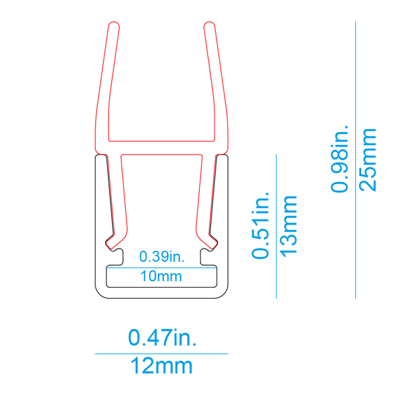 G01 6-8 mm Glass LED Profile