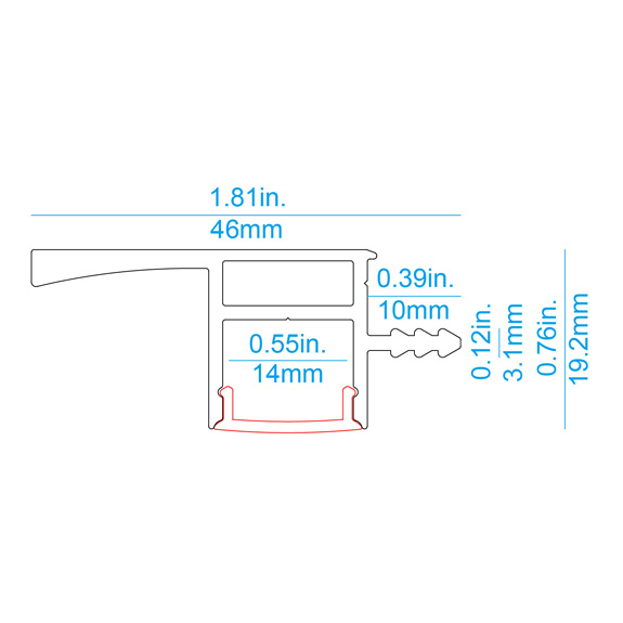 BL07 18 mm Cabinet Panel LED Profile