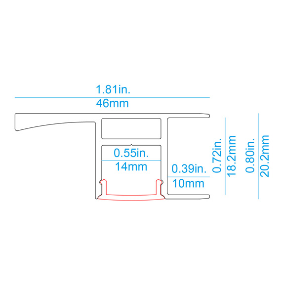 BL05 18 mm Cabinet Panel LED Profile