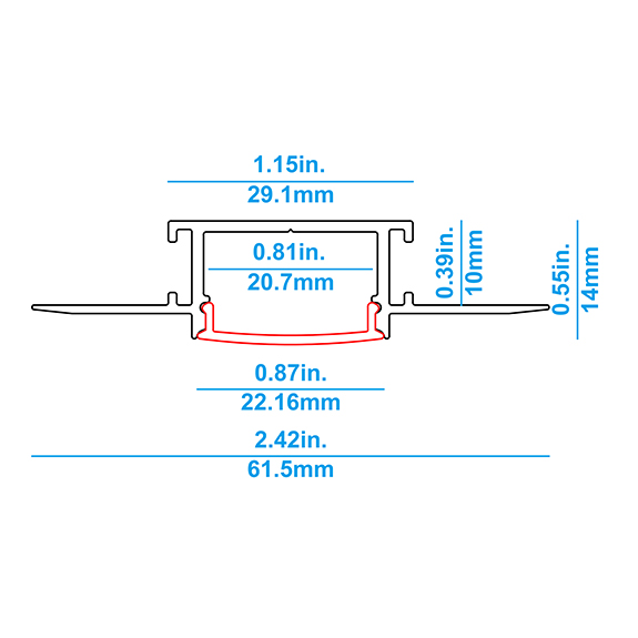 DW22 Plaster-in LED Profile