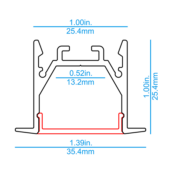 R25E Recessed LED Profile