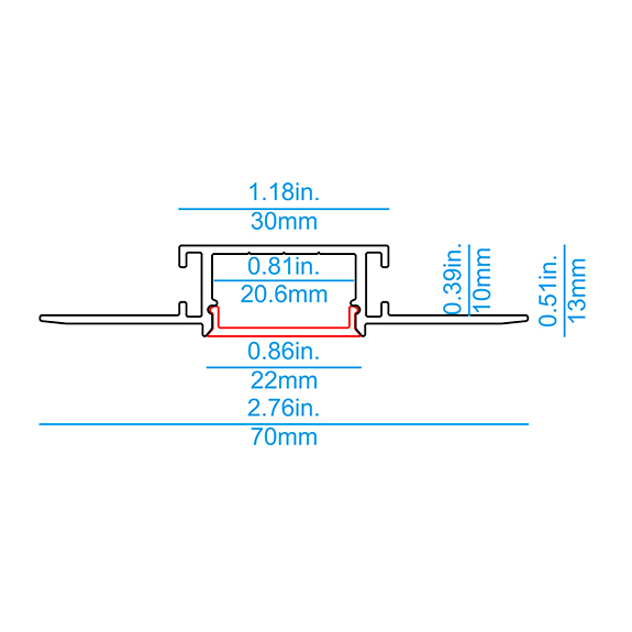DW20 Plaster-in LED Profile
