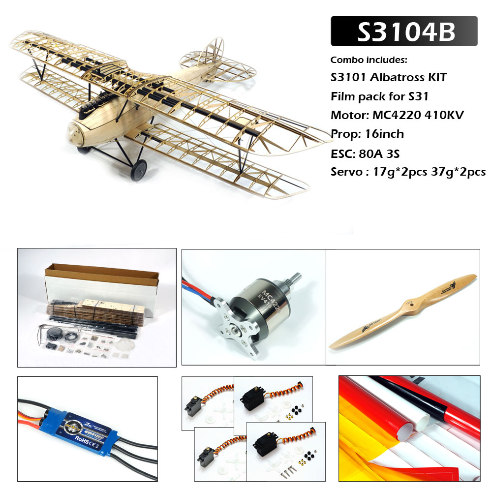 Balsawood RC Airplane Kit Albatros D.III 1.8m (70") Wingspan Laser Cut