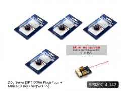 X-Servo 2g（1.00Pin）4pcs+RX142(S-FHSS)