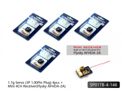 X-Servo  1.7g（1.00Pin）4pcs+RX146（Flysky）