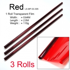 3 Rolls Transparent Red