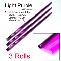 3 Rolls Transparent Light Purple