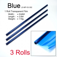 3 Rolls Transparent Blue