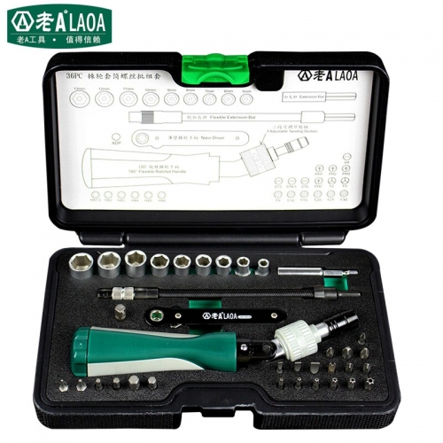 LAOA 36pcs Ratchet Screwdriver Sets With S2 Bits