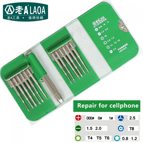 LAOA precision screwdriver material  S2 12 in 1 multifunction high quality repair for Iphone Cellphone Clock Laptop