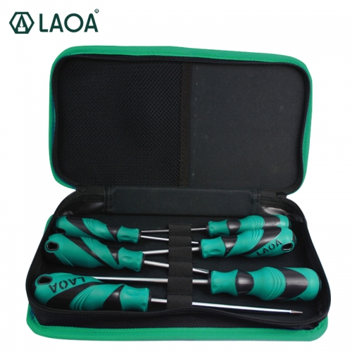 LAOA 6/9PCS Phillips Slotted Screwdriver Set with strong cloth fabric tools bag