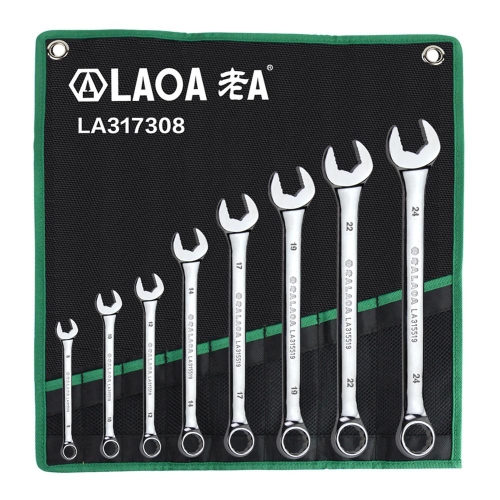 LAOA Combination Wrench Set with Bag Open End Spline End Tools Kit for Auto Repair