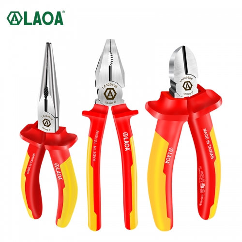 LAOA VDE Insulated Wire Cutters Long Nose Pliers Diagonal Pliers 1000V Cr-Mo Steel German certification