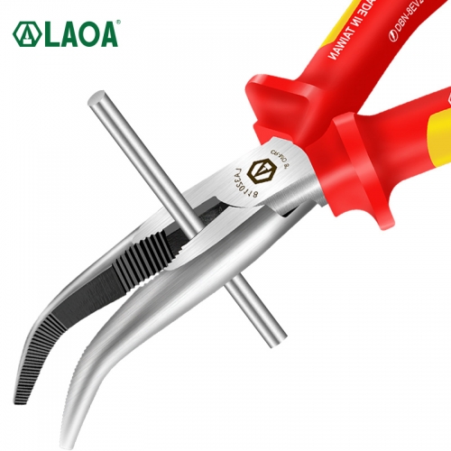 LAOA VDE Curved Needle Nose Pliers Insulated 6/8Inch Stripping Clamping  Multifunctional 1000v Household Electrician's Tools