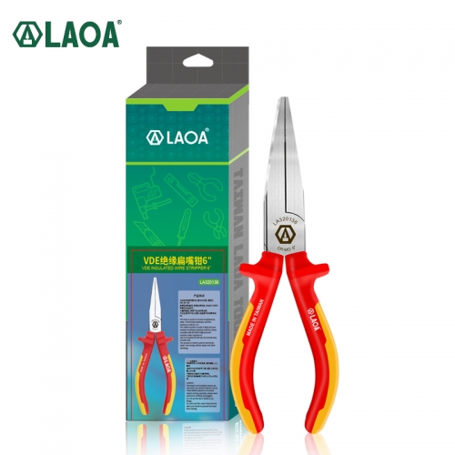 LAOA VDE insulated flat nose pliers with teeth High voltage