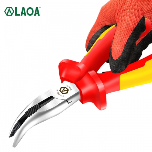 LAOA VDE Curved Needle Nose Pliers Insulated 6/8Inch Stripping Clamping  Multifunctional 1000v Household Electrician's Tools