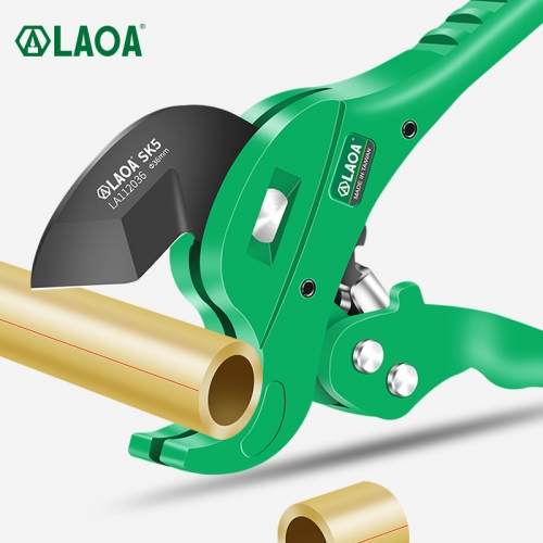 LAOA Pipe Cutter 36-42mm Pipe Scissors SK5 Material With Teflon Treatment Ratchet PVC/PE/VE Pipe Cutter Scissors