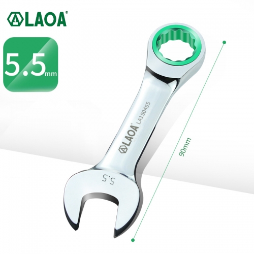 LAOA Mini Short Ratchet Wrench 5.5-15mm Adjustable Key CR-V