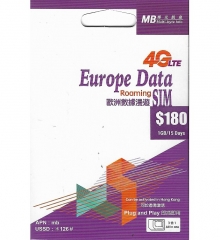 MB 4G 15日1GB歐洲 歐盟 巴爾幹半島 烏克蘭 土耳其上網卡 數據卡 電話卡