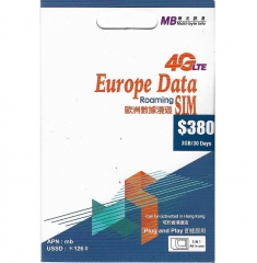 MB 4G 30日3GB歐洲 歐盟 巴爾幹半島 烏克蘭 土耳其上網卡 數據卡 電話卡