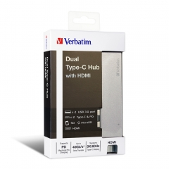 Verbatim 雙接頭擴展器連HDMI（灰色）（7日包換&1年原廠保養&原裝香港行貨）65600