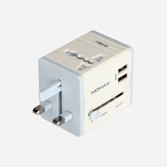 Momax 1 World USB 旅行插座(UK) 2USB PORTS (白色 藍色)UA4