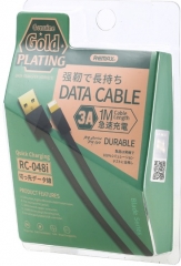 【14日有壞包換】REMAX 刀鋒3A快插 數據線 (USB-A to Micro)(USB-A to Lightning Apple)(USB-A to Type-C) 充電傳輸線 叉電線 充電線 黑色（1000mm) RC-048