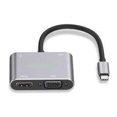 Type C轉HDMI + VGA轉換器(USB Type-C 擴充器))