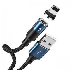 【14日有壞包換】REMAX 磁極磁吸數據線 USB-A to Lightning Apple)(USB-A to Type-C)充電傳輸線 叉電線 充電線 快插（黑色）（1200mm)RC-102i-RC-102a