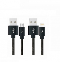 【14日有壞包換】Kucipa - 數據線  ( USB to Micro )（ USB to Lightning Apple）充電傳輸線 叉電線 充電線  插電線 快充 K282 （黑色1500mm ）K282