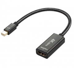 mini dp轉hdmi 4k 60Hz轉接線 鋁殼編網