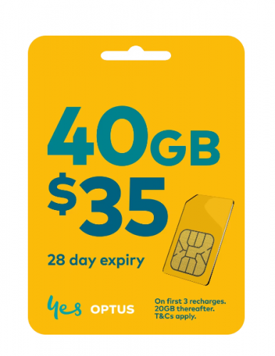 【OPTUS $35澳元套餐】澳洲28日 首40GB 5G/4G上網+無限通話+300分鐘致電香港及中國