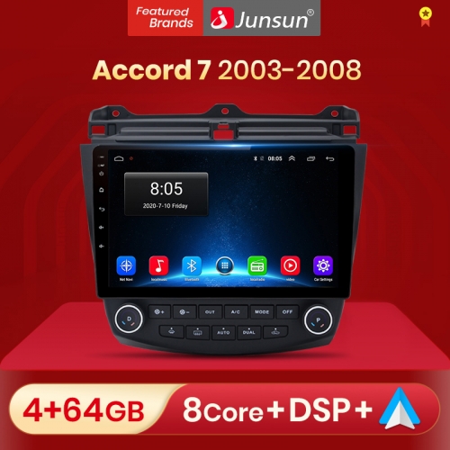 Junsun V1pro AI Voice 2 din Android Auto Radio for Honda Accord 7 2003-2008 Carplay 4G Car Multimedia GPS 2din autoradio