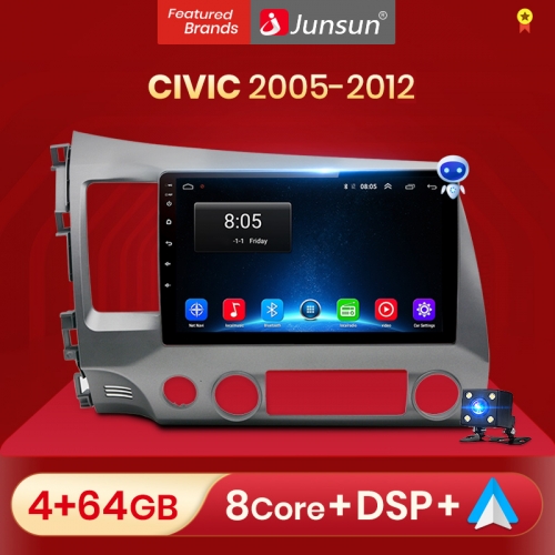 Junsun V1pro AI Voice 2 din Android Auto Radio For Honda Civic 8 2005-2012 Carplay 4G Car Multimedia GPS 2din autoradio