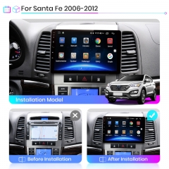 Junsun V1pro AI Voice 2 din Android Auto Radio for H-yundai Santa Fe 2 2006-2012 Carplay 4G Car Multimedia GPS 2din autoradio