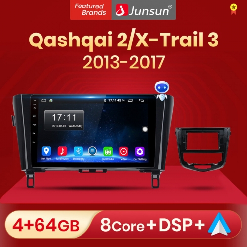 Junsun V1 AI Voice Android Auto Radio for N-issan Qashqai J11 X-Trail 3 T32 2013-2017 Carplay Car Multimedia GPS 2din autoradio