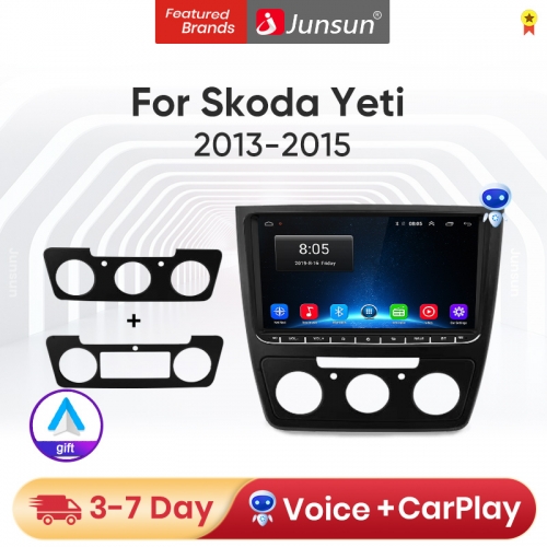 Junsun AI Voice Android Auto Radio for Skoda Yeti 2013 2014 2015 2016 2017 2018 Carplay 4G Car Multimedia GPS RDS 2din autoradio