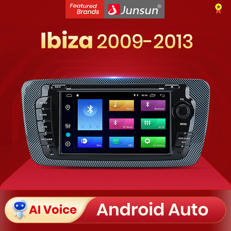 Junsun AI Voice 2 din Android Auto Radio for Seat Ibiza 6j 2009 2010  2011-2013 Carplay Car Multimedia RDS GPS No 2din autoradio,for Seat
