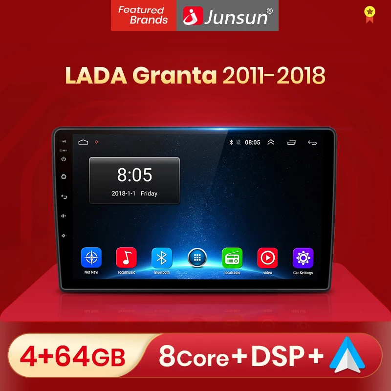 Junsun V1pro AI Voice 2 din Android Auto Radio for LADA Granta