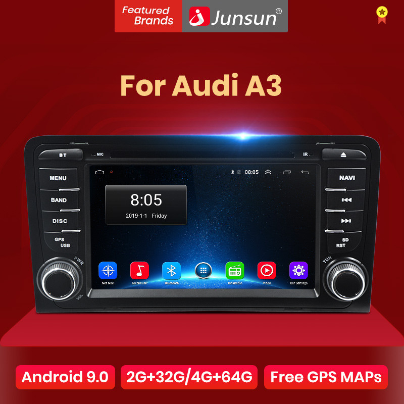 Junsun AI Voice Android Auto Radio for Audi A3 8P 2003-2011 S3 RS3 Sportback  Carplay Car Multimedia RDS GPS No 2din autoradio,for Audi