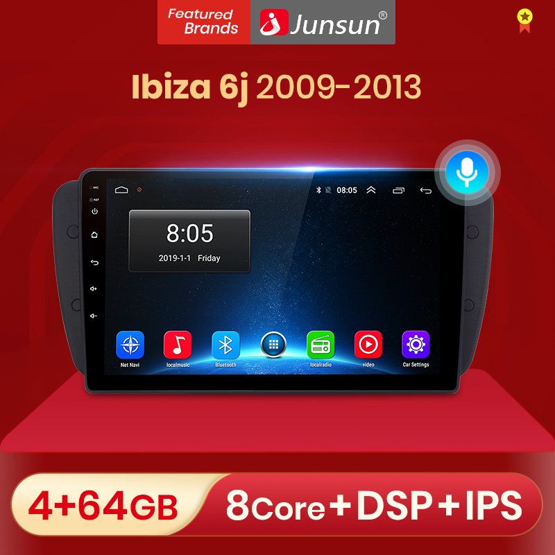 Junsun V1pro AI Voice 2 din Android Auto Radio for Seat Ibiza 6j 2009 -  2013 2010 Carplay 4G Car Multimedia GPS 2din autoradio,for Seat