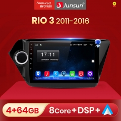 Junsun V1pro AI Voice Car Radio Android Auto Multimedia Player For KIA RIO 3 2011 2012-2016 Carplay 4G RDS 2din GPS autoradio