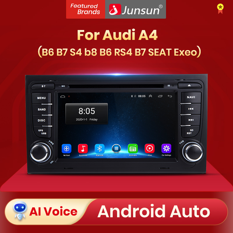 Junsun AI Voice Android Auto Radio for Audi A4 B9 B8 B7 B6 S4 RS4 SEAT Exeo  Carplay Car Multimedia RDS DSP GPS No 2din autoradio,for Audi