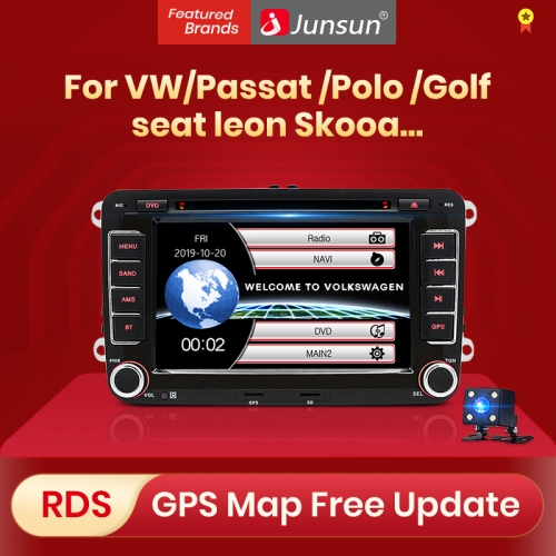Junsun Car Radio Multimedia Player For Volkswagen VW /SEAT leon Passat B6 B7 Tiguan Touran GOLF POLO Auto RDS GPS 2din autoradio