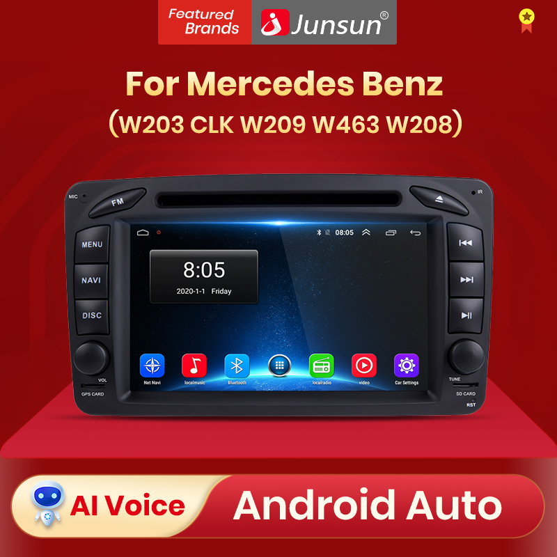 Junsun AI Voice Android Auto Radio for Mercedes Benz CLK W209 W203 W463  W208 Carplay Car Multimedia RDS GPS No 2din autoradio,for Benz