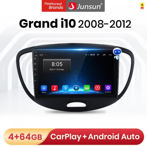 Junsun V1pro AI Voice 2 din Android Auto Radio For H-yundai Grand i10 2008-2012 Carplay 4G Car Multimedia Player GPS autoradio
