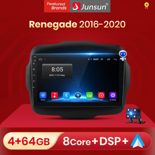 Junsun V1pro AI Voice Car Tablet Radio Android Auto Multimedia Player For Jeep Renegade 2016-2020 Carplay 4G 2din GPS autoradio