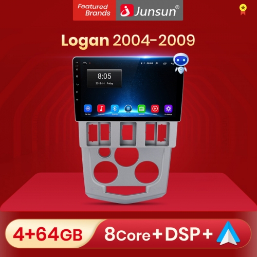 Junsun V1 AI Voice CarPlay Car Radio Multimedia Player For R-enault Logan 1 2004-2009 DSP Andorid 10 4G Auto GPS 2din autoradio