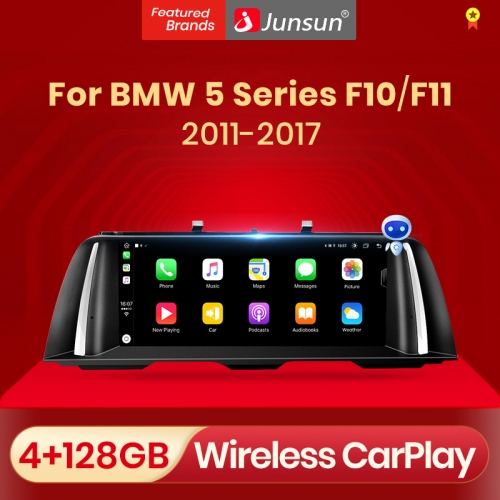 Junsun AI Voice Wireless CarPlay Car Radio Multimedia For BMW 5 Series F10 F11 2011-2017 CIC NBT 4G DSP Andorid Auto GPS 2din